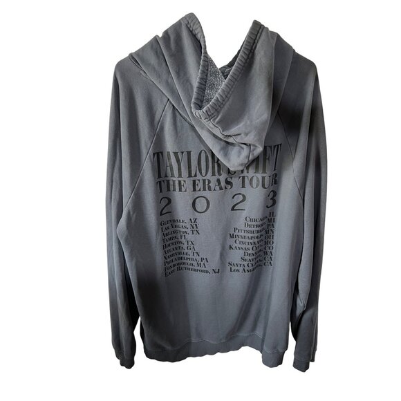 Taylor Swift The Eras Tour 2023 Gray Hoodie L- Fan Apparel With Tour Dates & Poc - Picture 3 of 11